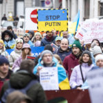 PROTESTAKTION, SOLIDARITAET, KUNDGEBUNG, RUSSLAND UKRAINE KONFLIKT, RUSSLAND UKRAINE KRIEG,